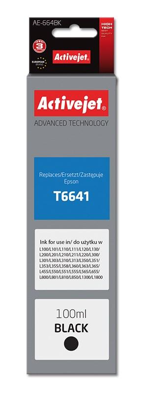 Blæk til printer Activejet AE-664Bk – erstatning for Epson T6641, Supreme, 100 ml, sort