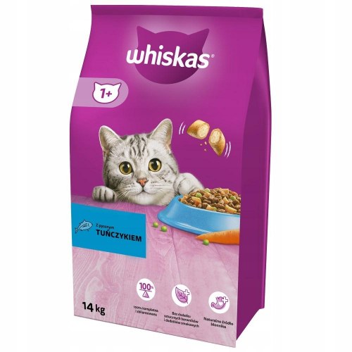 Kattemad tørfoder Whiskas Adult med lækker tun – 14 kg
