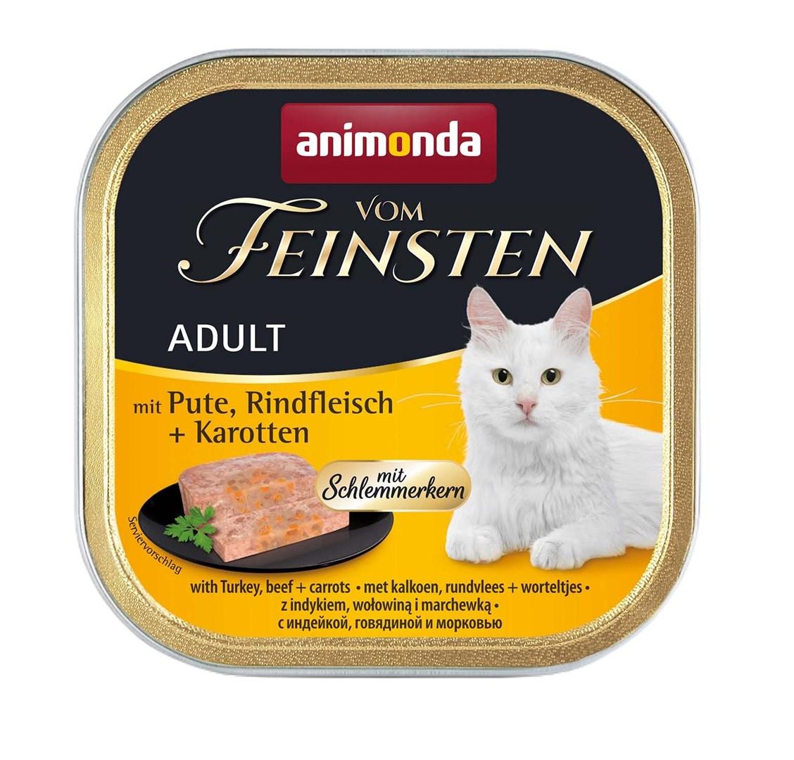 Vådfoder kat – animonda Vom Feinsten Adult kalkun, oksekød og gulerødder 100 g