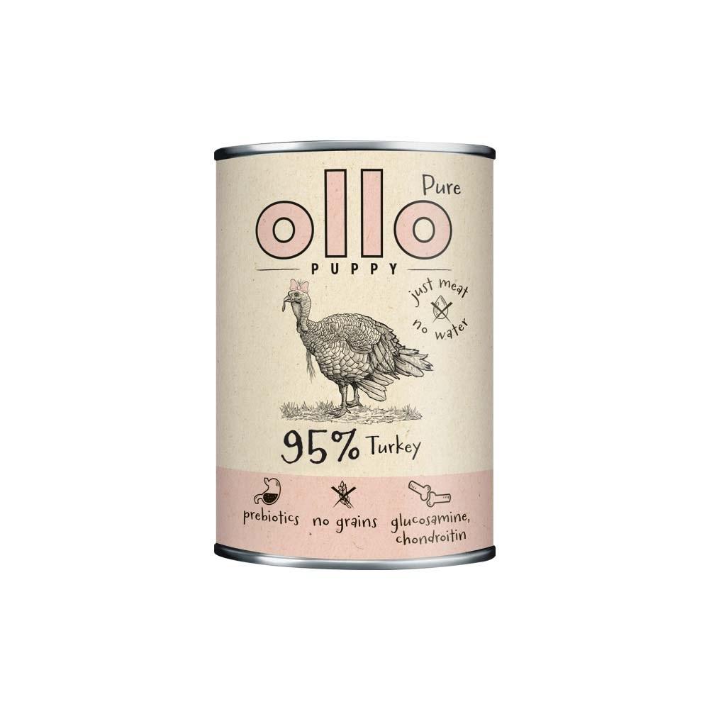 Vådfoder til hvalp – OLLO Puppy Pure Kalkun 400 g billede