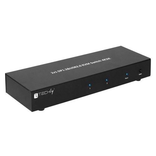 KVM-switch DisplayPort 1.2 2x1 4K – TECHly IDATA DP-KVM2, sort