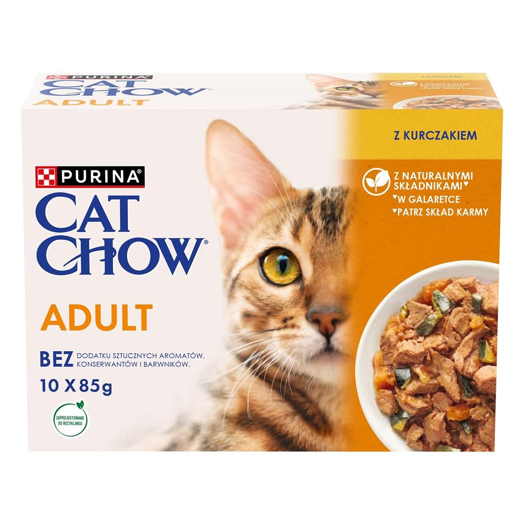 Vådfoder til kat – Purina Cat Chow kylling & zucchini, 10×85 g