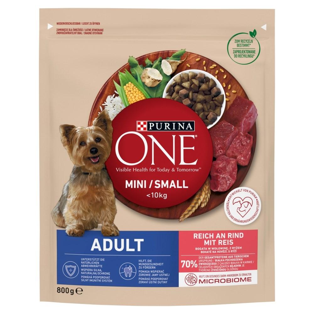 Hundefoder tørfoder Purina One Mini Adult oksekød & ris 800 g