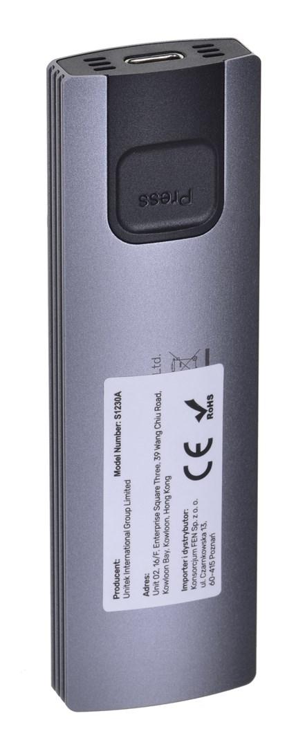 Eksternt M.2 kabinet – UNITEK USB 3.2 Gen2 Type‑C til NVMe/SATA SSD billede