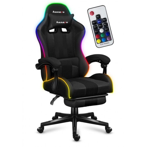 Gamerstol Huzaro Force 4.7 RGB Mesh – ergonomisk med fodstøtte