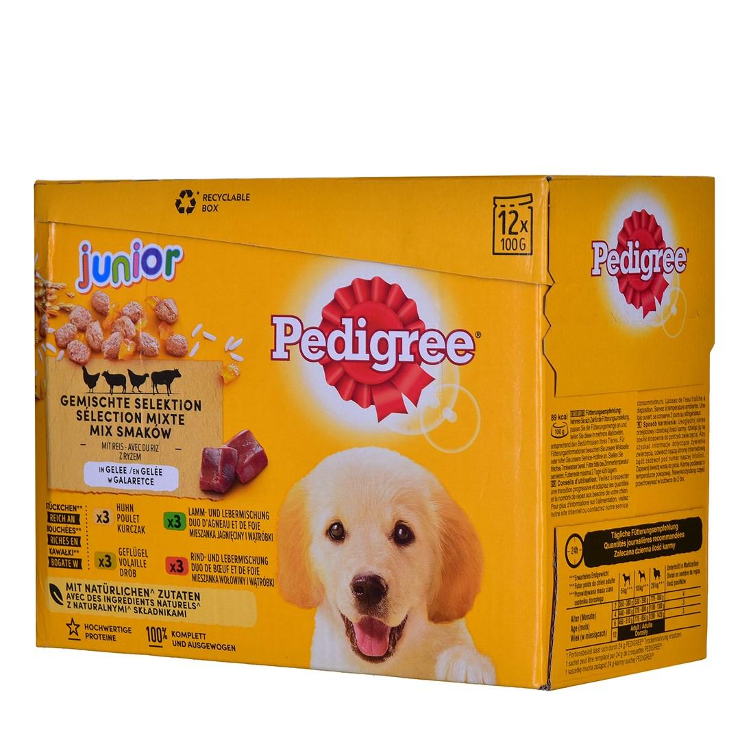Hundefoder vådfoder Pedigree Junior Selection Mix 12×100 g