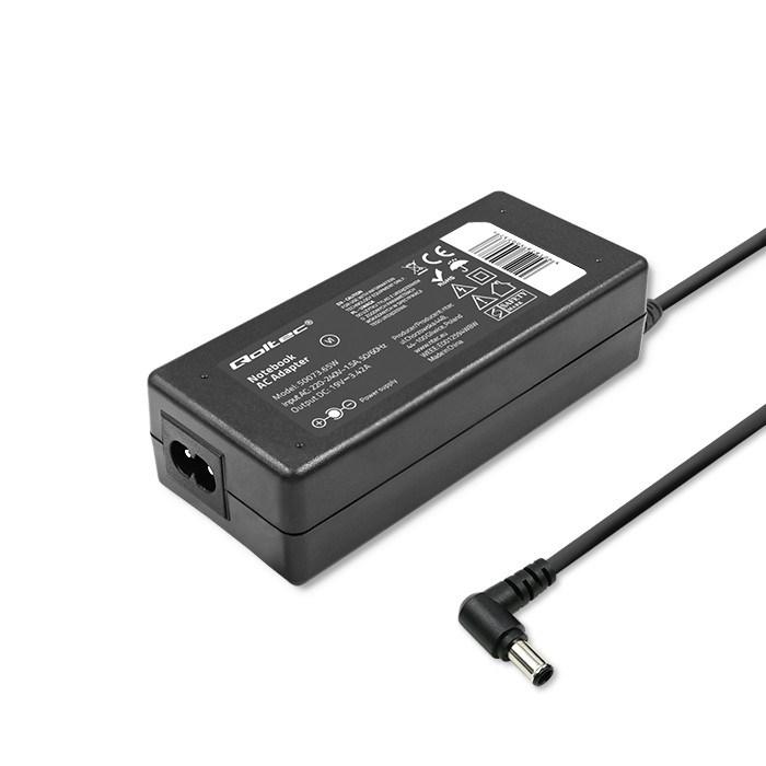 Strømforsyning til bærbar - Qoltec 65 W, 19 V, sort (indendørs) billede