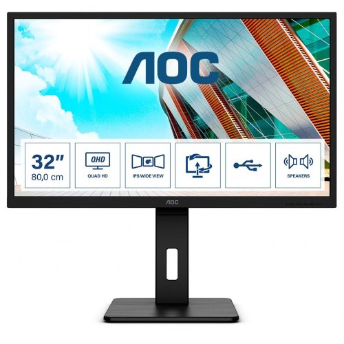 Skærm AOC Q32P2 32" IPS QHD 75 Hz – sort