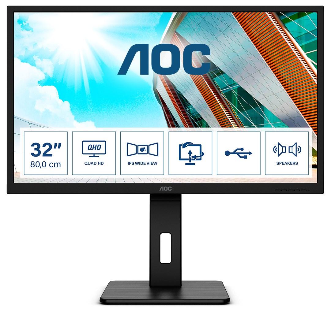 Skærm AOC Q32P2 32" IPS QHD 75 Hz – sort