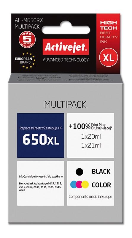 Blækpatron multipack HP 650 XL – Activejet Premium (sort + farve, 20 ml + 21 ml, op til 1.110 sider)