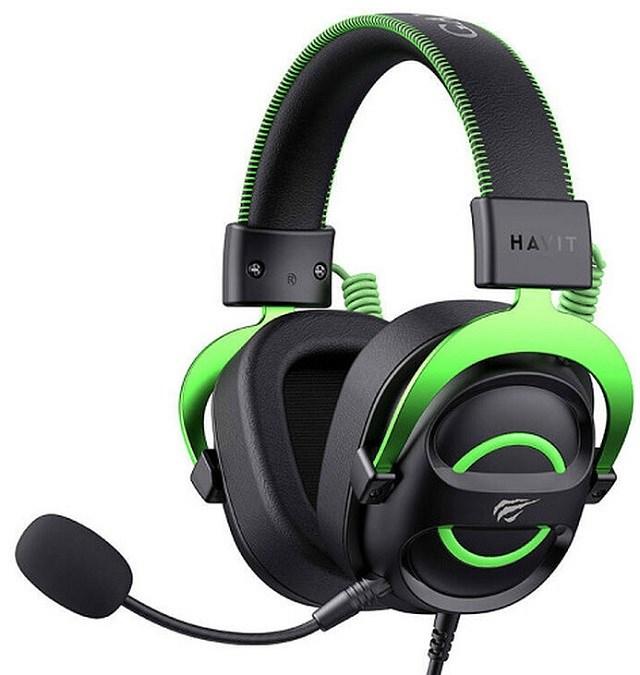 Gaming headset Havit H2002E - kablet, sort/grøn billede