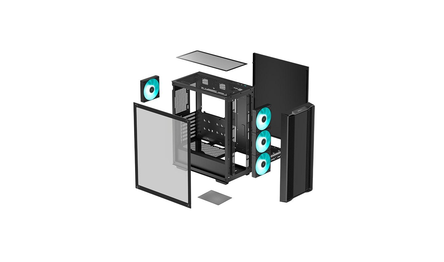 PC kabinet DeepCool CC560 V2 Midi Tower - sort billede