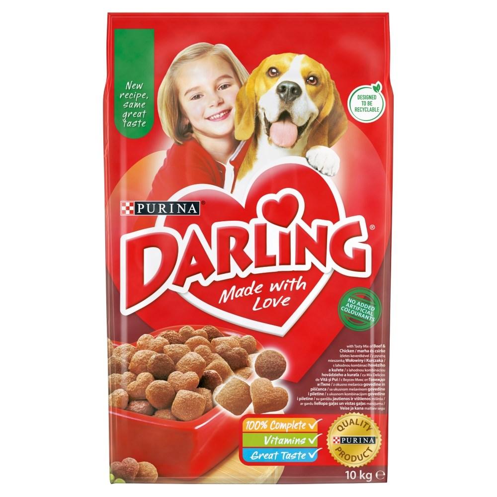 Hundefoder tørfoder Purina Darling oksekød & kylling – 10 kg