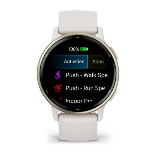 Sportsur Garmin Vivoactive 5 - 42 mm AMOLED, hvid, GPS & Wi‑Fi