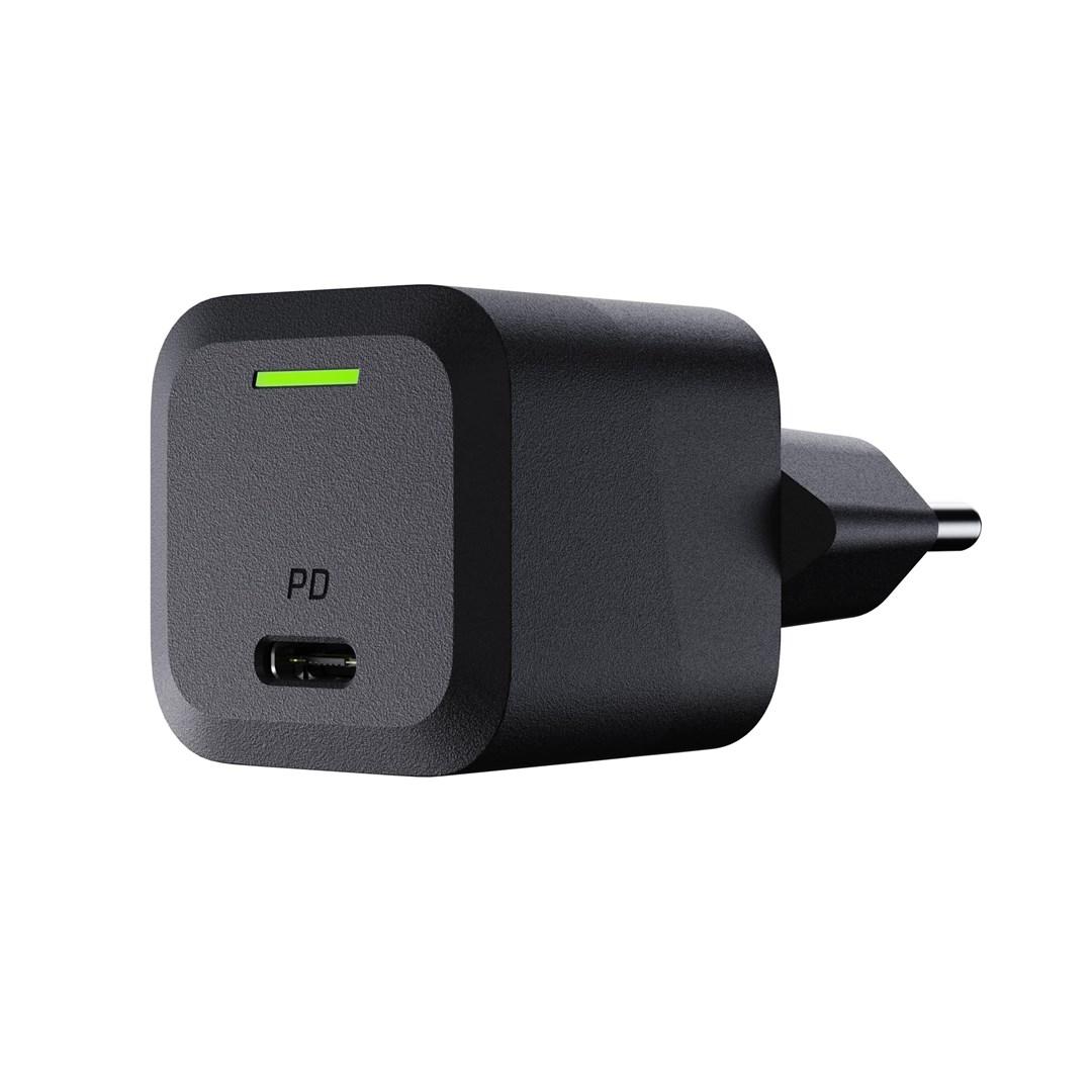 USB oplader Green Cell PowerGaN 33 W PD 3.0/QC 3.0 - 1x USB‑C, sort billede