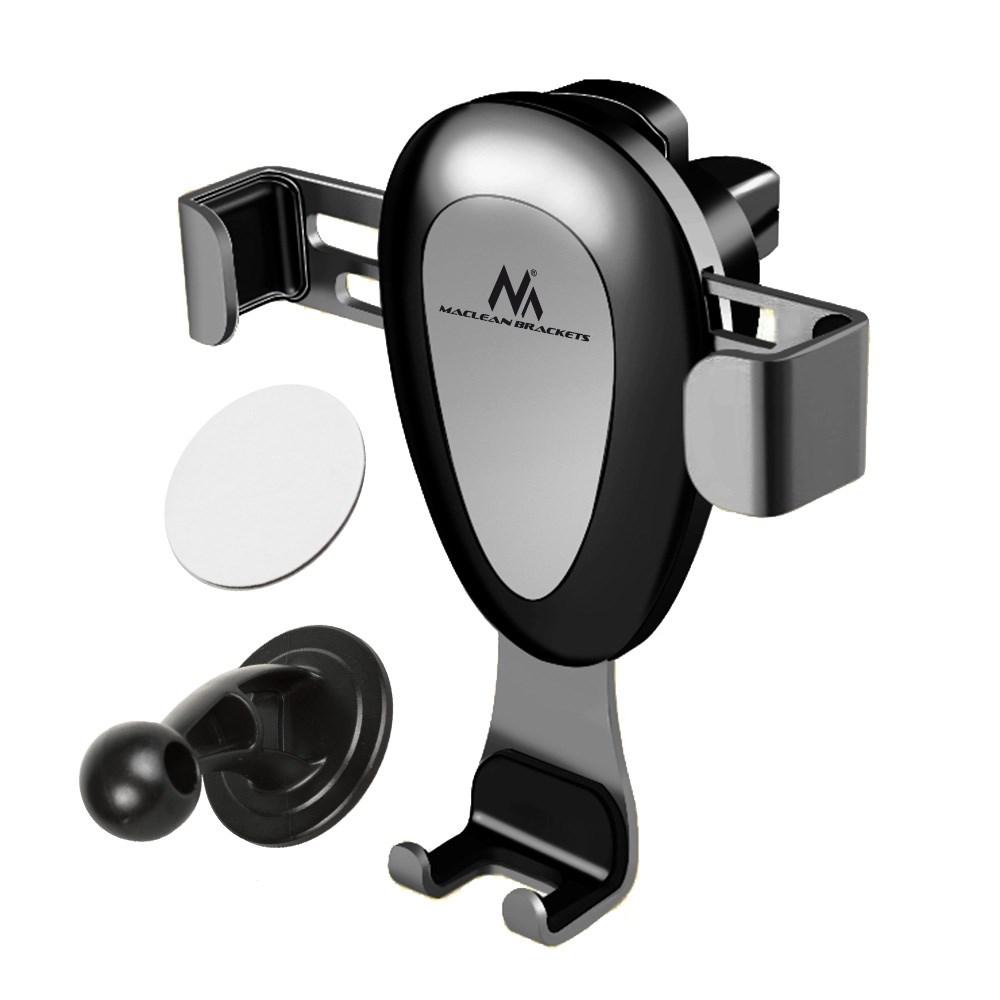 Mobilholder til bil - Maclean, universel ventilationsgitter, tyngdekraft, hvid