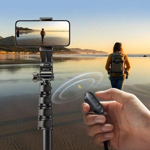 Selfiestick med stativ og fjernbetjening – UGREEN LP680 1,8 m (sort)