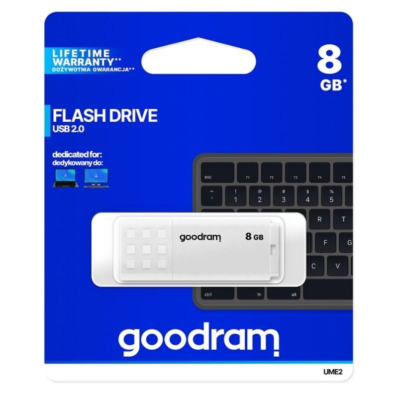 USB stik Goodram UME2 8 GB USB 2.0 - hvid billede