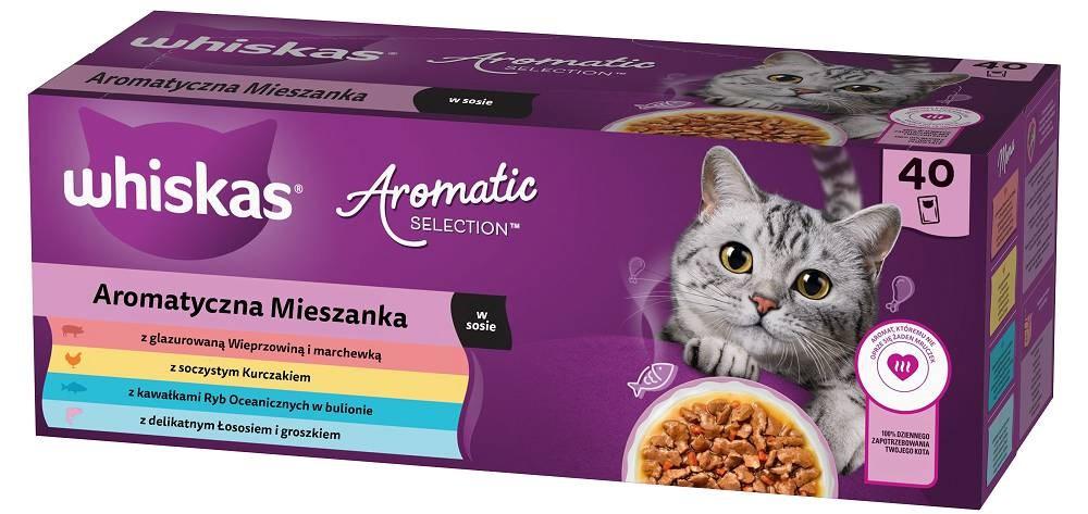 Vådfoder til kat – Whiskas Aromatic Selection Mix, 40×85 g billede
