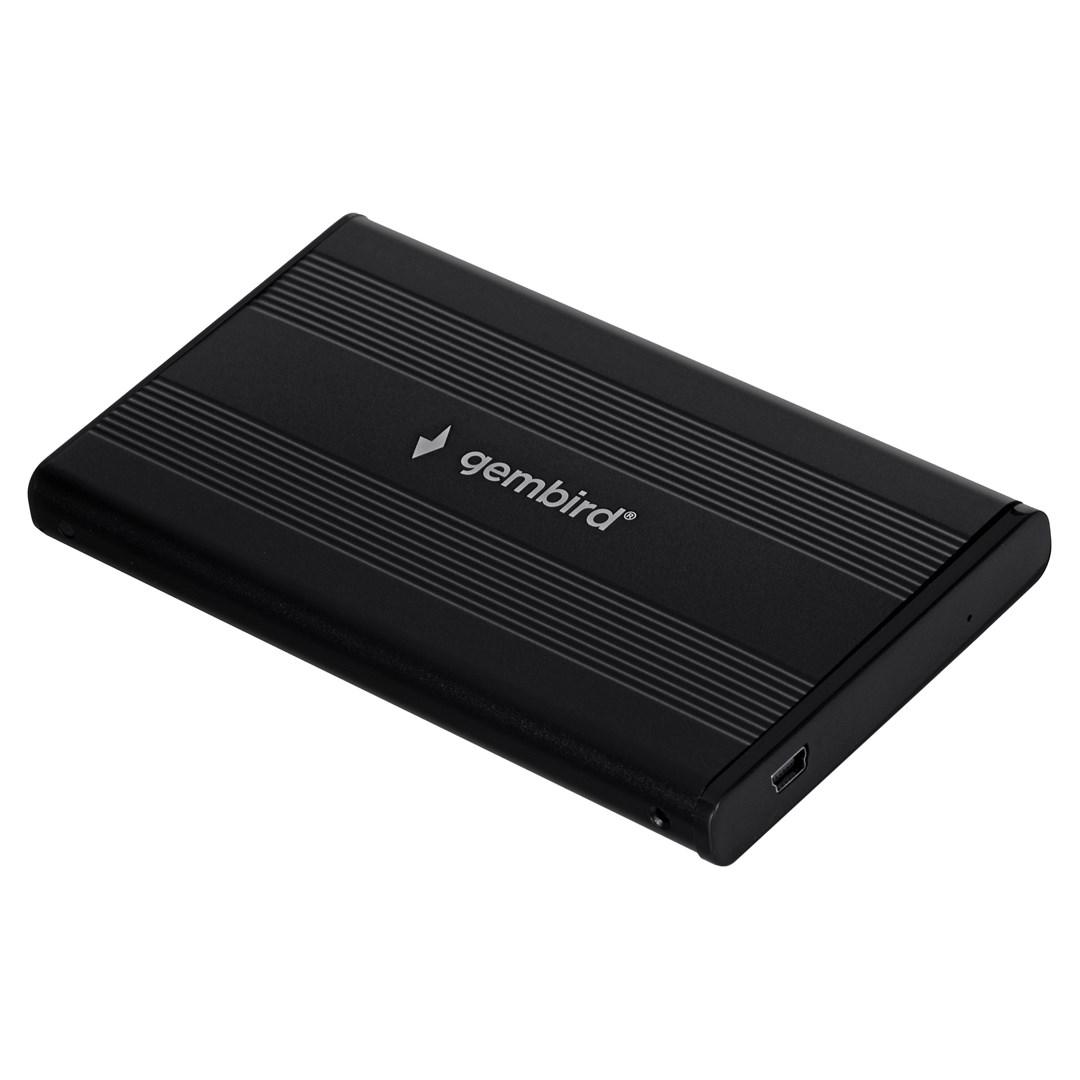 Ekstern harddisk-kabinet 2,5" – Gembird, SATA til USB, sort billede