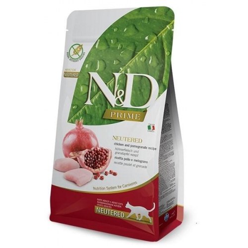 Tørfoder til kat – Farmina N&D Prime Neutered Chicken & Pomegranate Adult, 5 kg