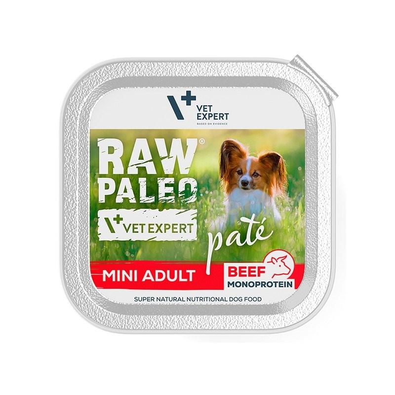 Vådfoder til hund – VetExpert Raw Paleo Paté Mini Adult, oksekød 150 g