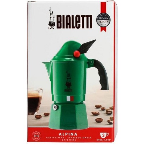 Kaffekande moka - Bialetti Alpina, grøn, 3 kopper