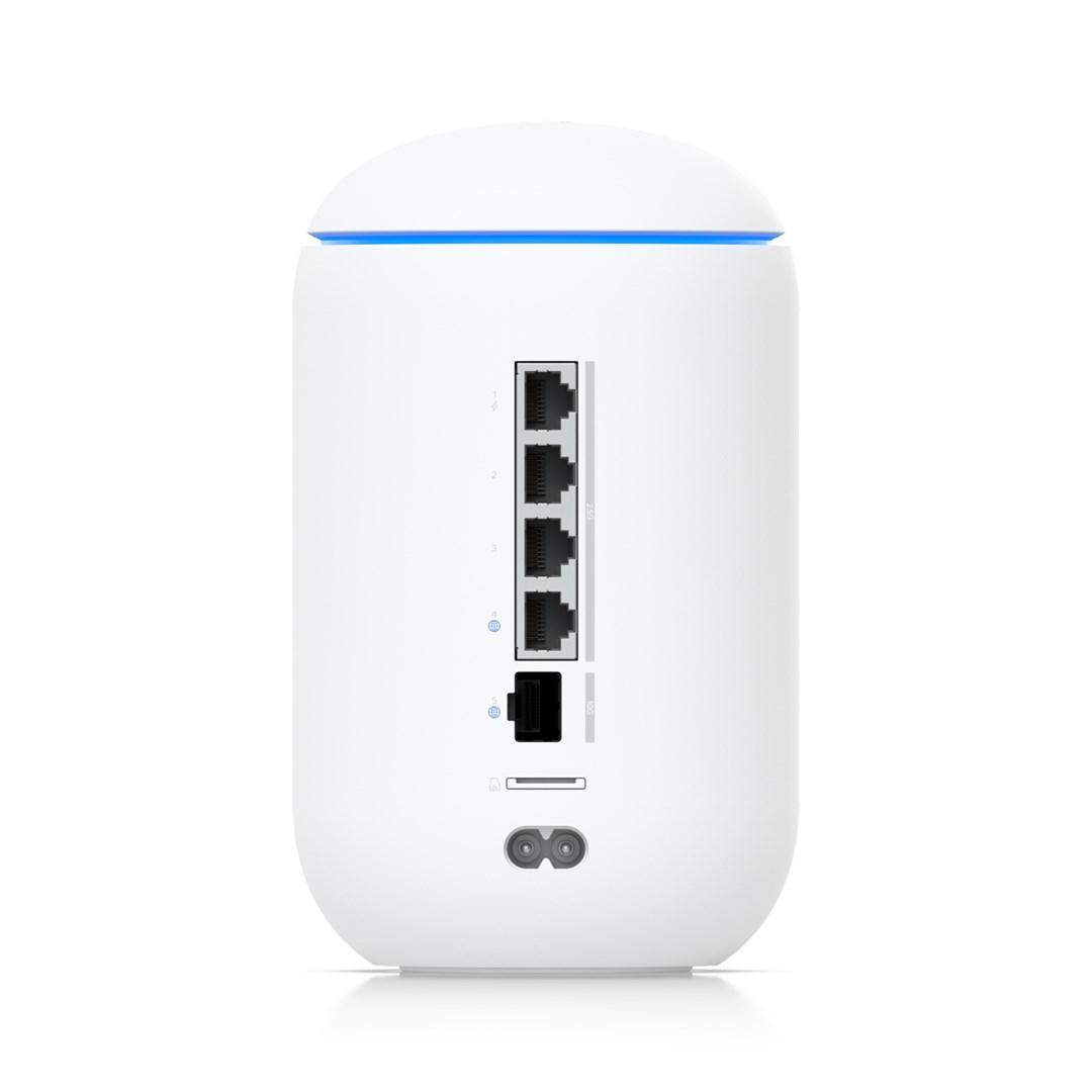 Wi-Fi 7 router – Ubiquiti Dream, tri‑band 2,4/5/6 GHz, 2,5G Ethernet, hvid