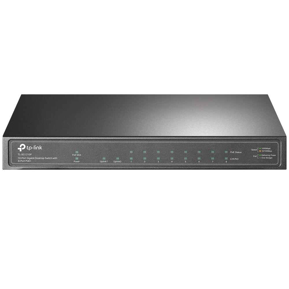Netværksswitch TP-Link 10-port Gigabit desktop med 8x PoE+