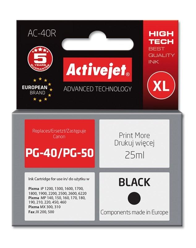 Blækpatron sort XL – Activejet AC-40R til Canon PG-40/PG-50, 25 ml