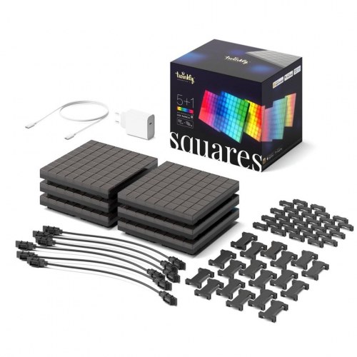 Juletræslys Twinkly Squares Combo Pack – 6 moduler RGB (1 master + 5 udvidelser)