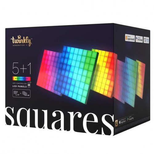 Juletræslys Twinkly Squares Combo Pack – 6 moduler RGB (1 master + 5 udvidelser)