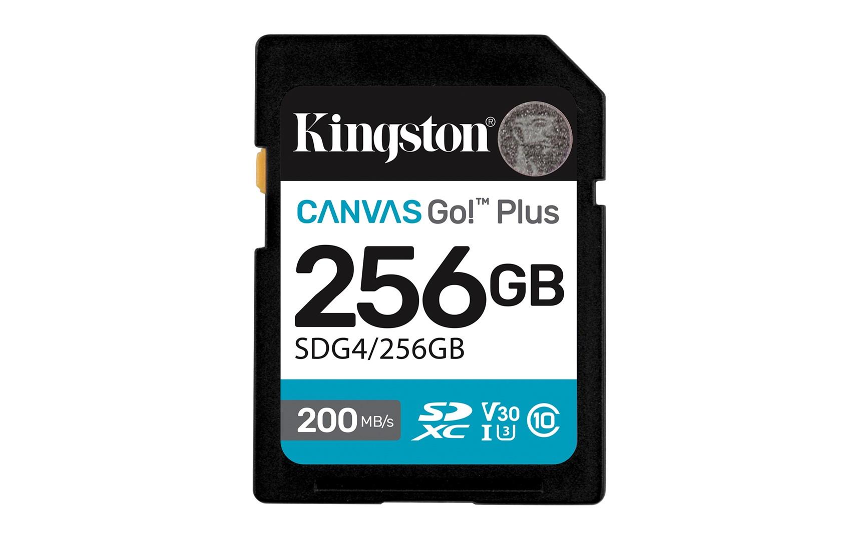 SD-kort Kingston Canvas Go! Plus 256 GB SDXC UHS-I U3 V30 200 MB/s billede