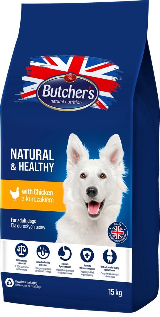 Hundefoder tørfoder – Butcher’s Natural & Healthy Adult Kylling 15 kg