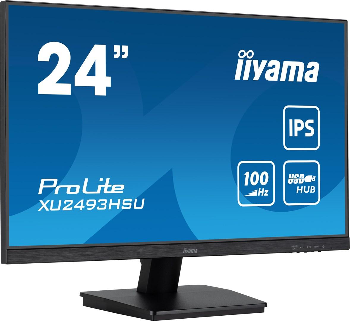 Skærm 24" iiyama ProLite XU2493HSU-B7 - Full HD IPS, 100 Hz, USB-hub, sort billede