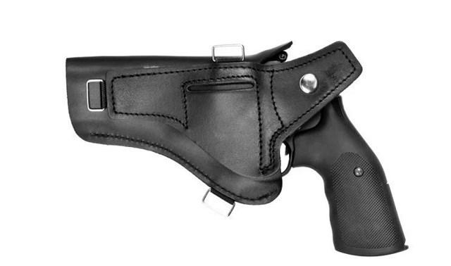 Pistolhylster læder - GUARD til Zoraki K6L revolver, 4,5" løb, sort