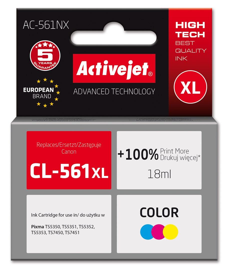 Blækpatron til Canon – Activejet AC-561NX CL-561XL, farve, XL, 18 ml