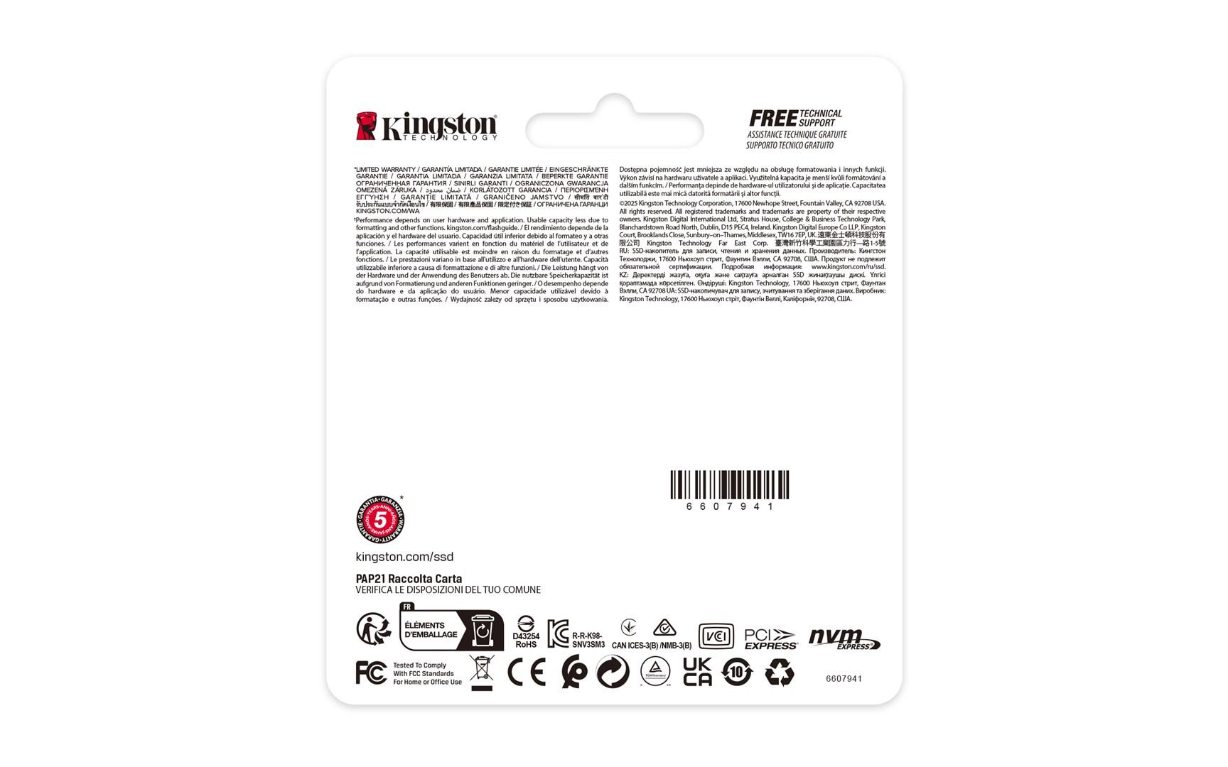 NVMe SSD Kingston Technology NV3 M.2 2230 2 TB (PCIe 4.0)
