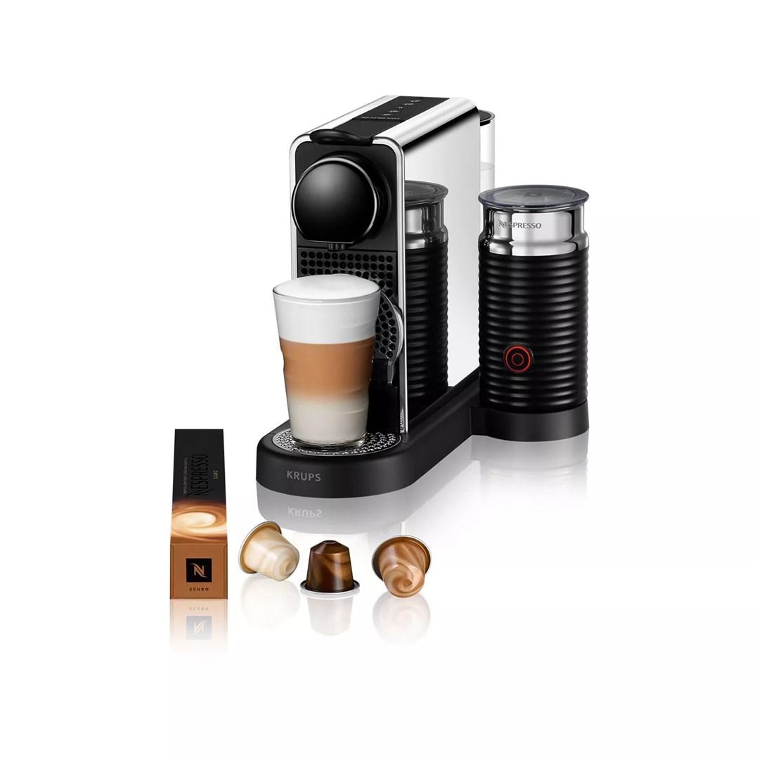Kaffemaskine kapsel Krups Nespresso CitiZ & Milk XN630D – sort/hvid