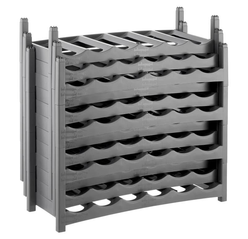 Vinreol antracit Rotho Vario – bordmodel til 6 flasker