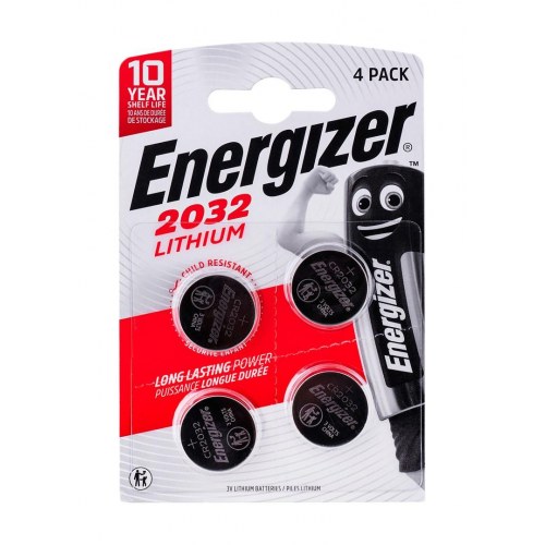 Knappcelle batterier Energizer CR2032 3V - 4 stk.