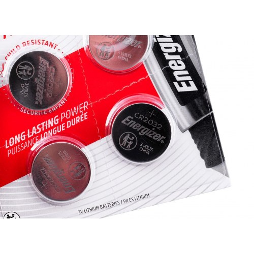 Knappcelle batterier Energizer CR2032 3V - 4 stk.