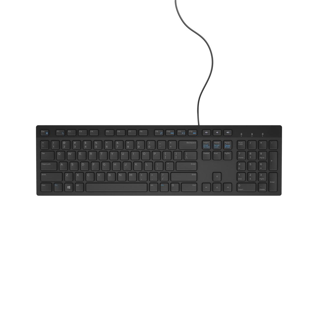 Tastatur med kabel - Dell KB216, USB, QWERTY US International, sort billede
