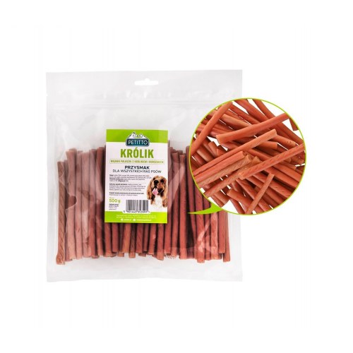 Hundegodbidder – PETITTO bløde kaninsticks, 500 g