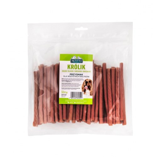 Hundegodbidder – PETITTO bløde kaninsticks, 500 g