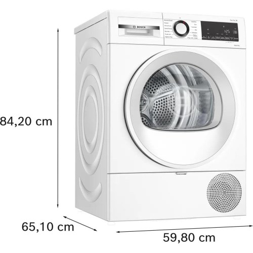 Tørretumbler Bosch Serie 6 WQG233DNPL 8 kg - varmepumpe, hvid