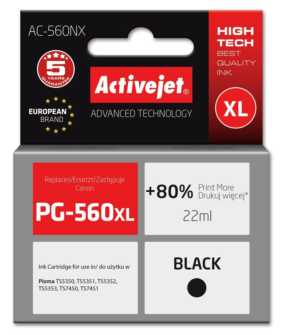 Blækpatron til Canon PG-560XL – Activejet AC-560NX, sort, 22 ml (XL)