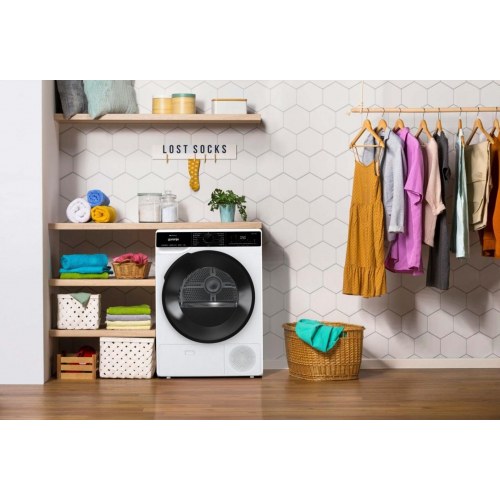 Tørretumbler med varmepumpe Gorenje DPNA92WIFI, 9 kg, hvid/sort