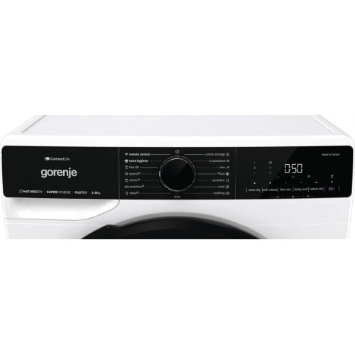 Tørretumbler med varmepumpe Gorenje DPNA92WIFI, 9 kg, hvid/sort