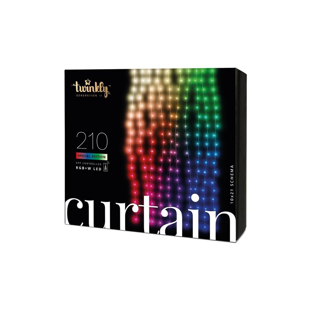 Juletræslys Twinkly Curtain 210 intelligente RGB+W LED, 2,1 m